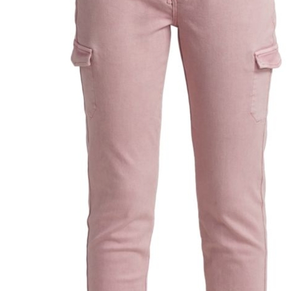PAIGE CHRISTY VINTAGE GARDEN ROSE PINK DENIM HIGH RISE CARGO JEANS NWT SIZE 10 - Picture 5 of 13